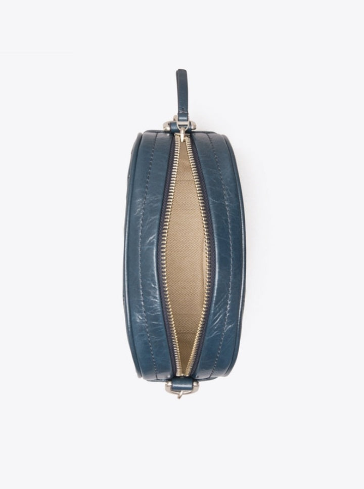 Tory Burch 75445 Kira Chevron Textured Small Camera Federal Blue