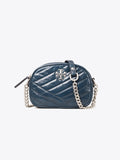 Tory Burch 75445 Kira Chevron Textured Small Camera Federal Blue