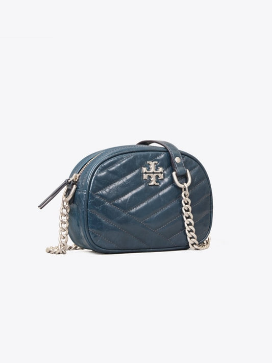 Tory Burch 75445 Kira Chevron Textured Small Camera Federal Blue