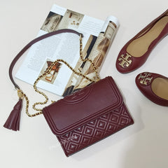 Tory Burch 43834 Fleming Small Convertible Shoulder Bag Claret