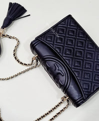 Tory Burch 43834 Fleming Small Shoulder Bag Black