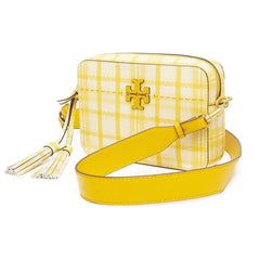 Tory Burch 53171 McGraw Plaid Camera Bag Yellow