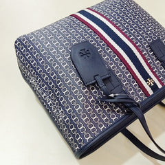 Tory Burch 53304 Gemini Link Canvas Small Tote Tory Navy