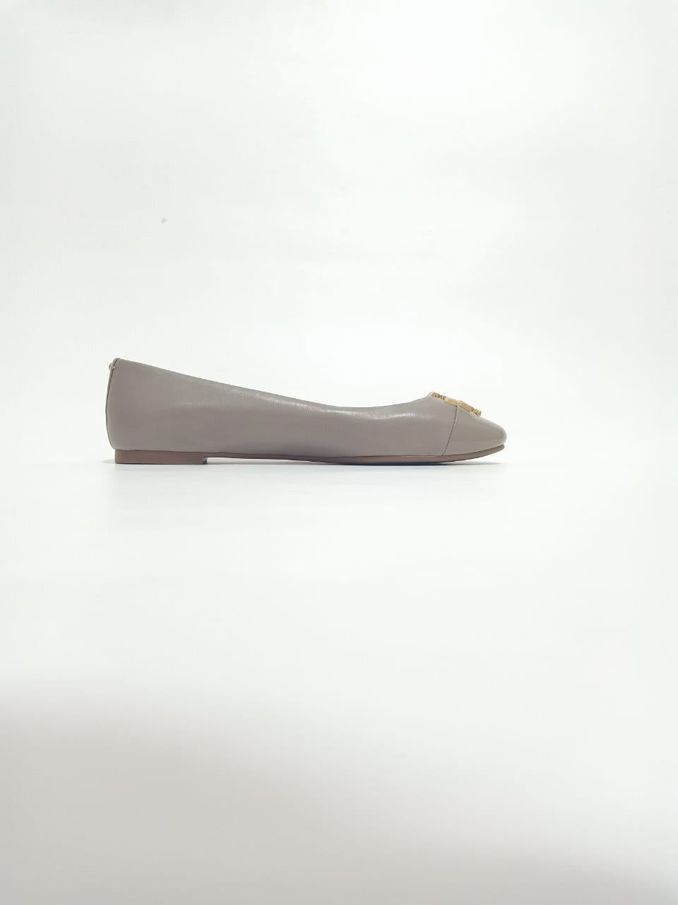 Tory Burch 60226 Everly Cap Toe Ballet Nappa Leather French Gray