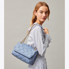 Tory Burch 64421 Fleming Soft Medium Convertible Shoulder Bluewood