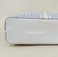 Tory Burch 64427 Gemini Small Tote New Ivory Applique