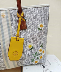 Tory Burch 64427 Gemini Small Tote New Ivory Applique