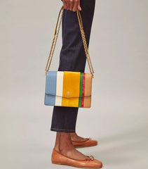 Tory Burch 64471 Robinson Ballon Stripe Convertible Shoulder Bag