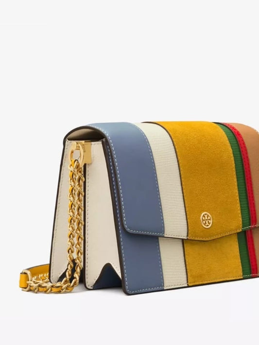 Tory Burch 64471 Robinson Ballon Stripe Convertible Shoulder Bag