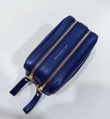 Tory Burch 71815 Perry Print Double-Zip Mini Bag Royal Navy