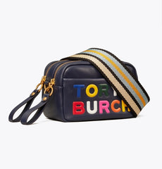 Tory Burch 71815 Perry Print Double-Zip Mini Bag Royal Navy