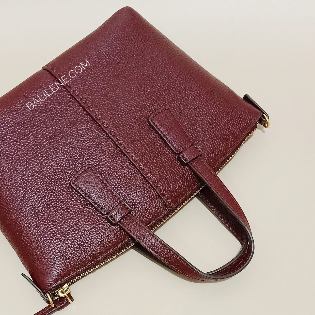 Tory Burch 74850 Mini Top Zip Satchel Claret
