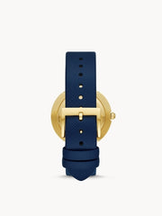 Tory Burch Tbw6101 Bailey Three-Hand Navy Leather Watch