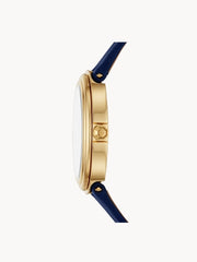 Tory Burch Tbw6101 Bailey Three-Hand Navy Leather Watch