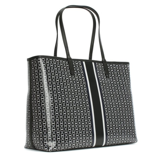 Tory Burch 33801 Gemini Link Large Tote Black Stripe