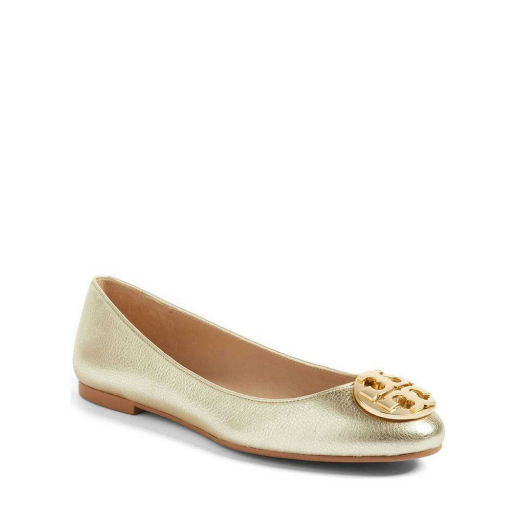 Tory Burch 43399 Claire Ballet Flat Mettalic Tumbled Spark Gold (Size 7)