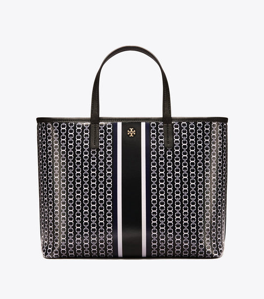 Tory Burch 43896 Gemini Tote Small Black Link Stripe