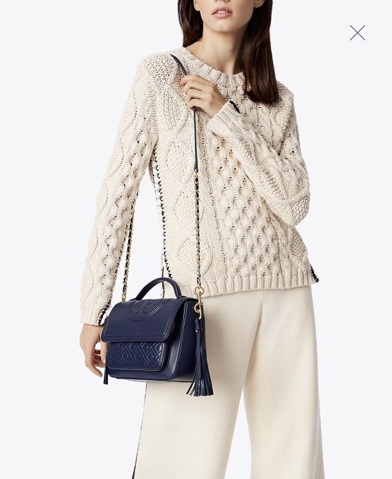 Tory Burch 45147 Fleming Satchel Royal Navy