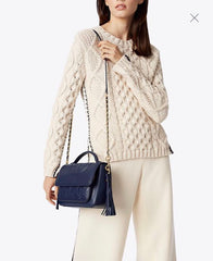 Tory Burch 45147 Fleming Satchel Royal Navy