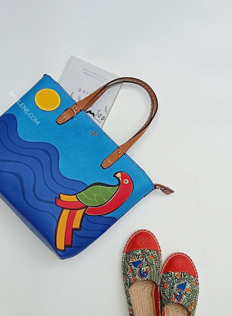 Tory Burch 46160 Kerrington Parrot Small Square Tote