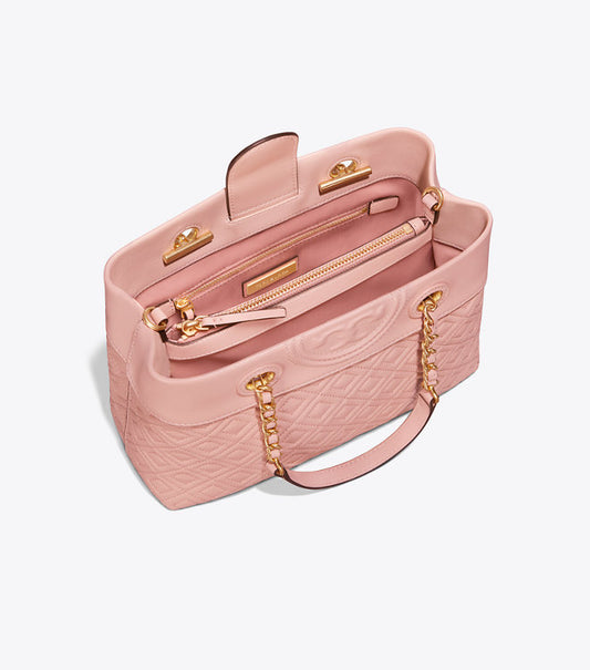 Tory Burch 48892 Fleming Small Tote Shell Pink Quilted Leather