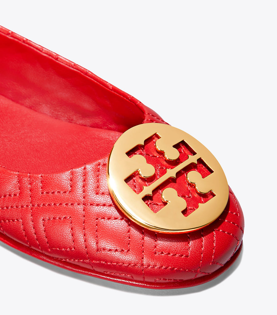 Tory Burch 50736 Quilted Minnie Napa Leather Brilliant Red Size 6