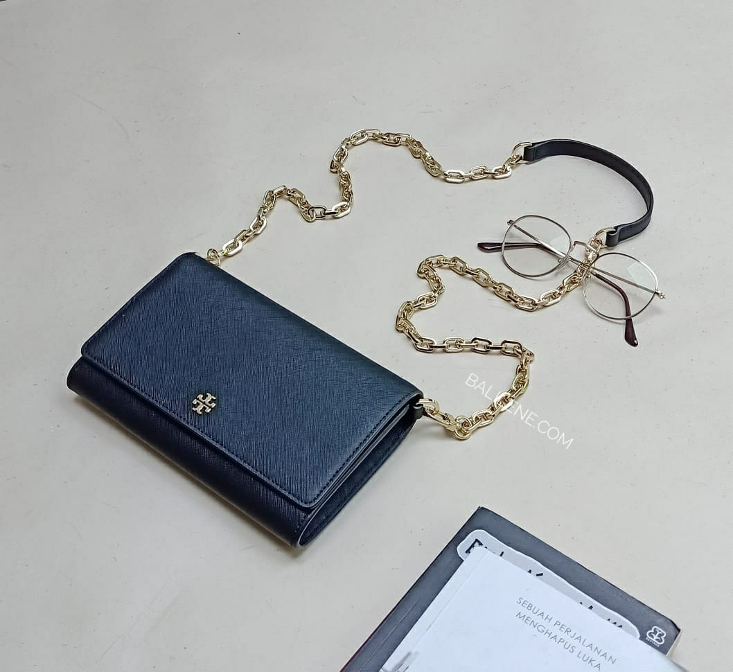 Tory Burch 73383 Emerson Chain Walet Black
