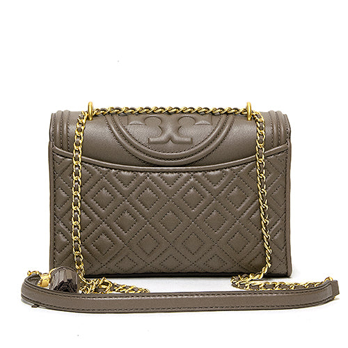 Tory Burch Fleming Convertible Shoulder Bag Medium Silver Maple