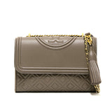 Tory Burch Fleming Convertible Shoulder Bag Medium Silver Maple