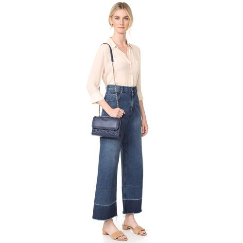 Tory Burch 43834 Fleming Small Convertible Shoulder Bag Royal Navy