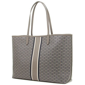 Tory Burch Gemini Tote French Gray Link Stripe