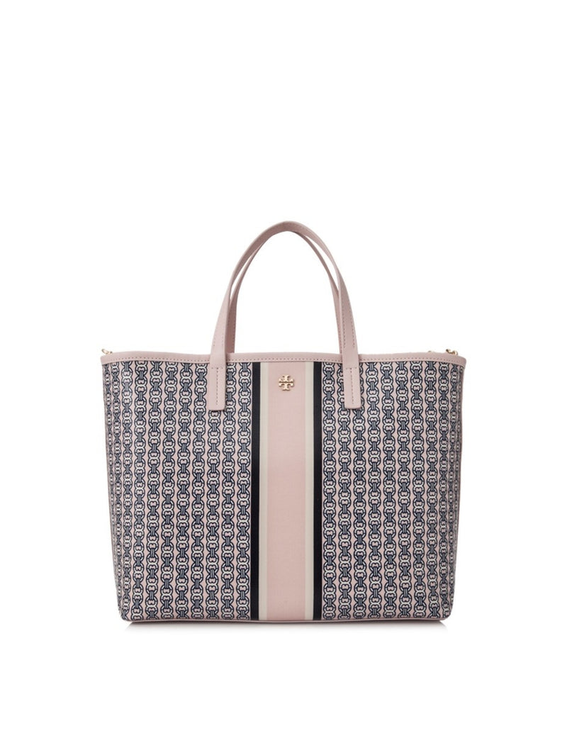 Tory Burch Gemini Tote Small Pink Link Stripe Balilene