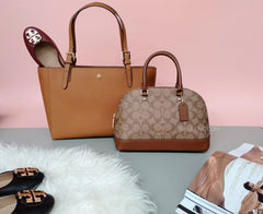 Coach F27583 Signature Mini Sierra Satchel Khaki Saddle