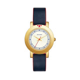 Tory Burch TBW6001 Ellswort Watch Navy Leather Gold Tone