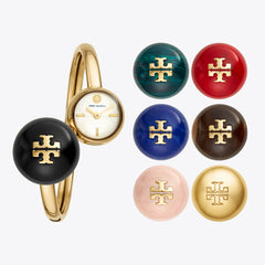 Tory Burch TBW5011 Multi Color Gold W Blair Bangle Logo Bracelet Watch
