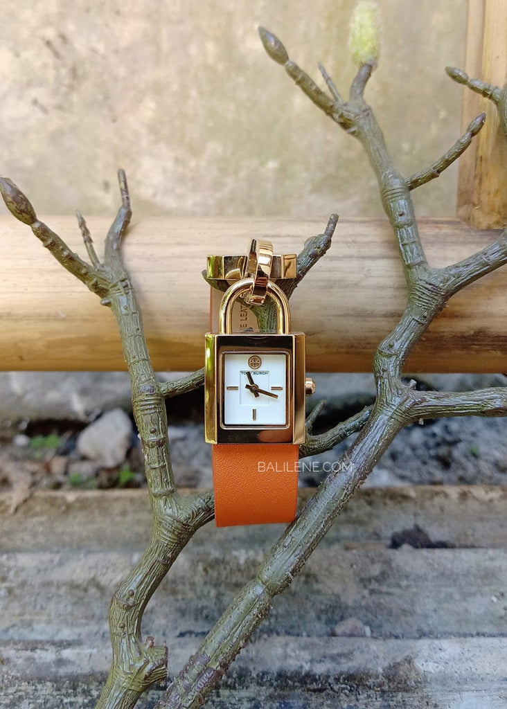 Tory Burch Tbw7009 Surrey Orange Gold Tone Watch