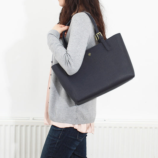 Tory Burch York Small Buckle Tote Black