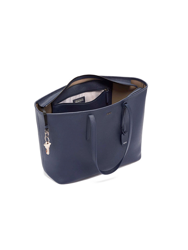 Tumi 130465-1596 Everyday Large Cow Leather Tote Bag Navy Blue