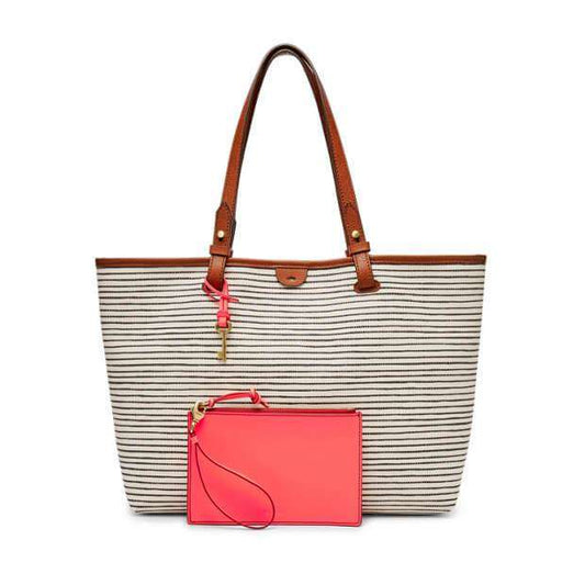 Fossil ZB7255005 Rachel Tote Black-White Stripe