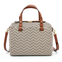 Fossil ZB7257558 Rachel Fabric Satchel Neutral Stripe