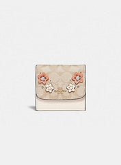 Coach F73378 Signature Floral App Small Wallet Light Khaki Multi