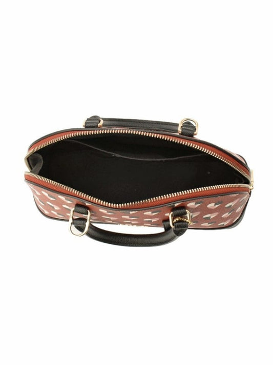 Coach F25916 Mini Sierra Satchel With Checker Heart Print Terracotta Multi