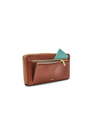 Fossil SL7915914 RFID Logan Zip Brown Multi