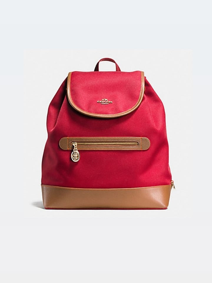 Coach f37240 Sawyer Backpack In Canvas Classic Red