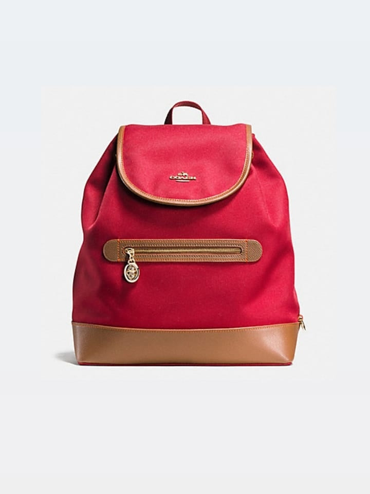 Coach red outlet backpack