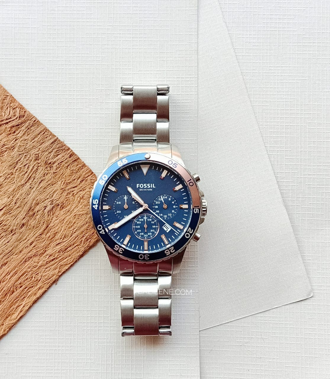Fossil Ch3059 Crewmaster Sport Chronograph Silver Blue Watch