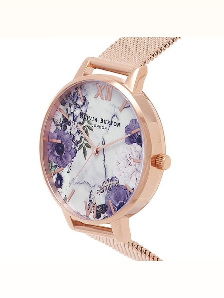 Olivia Burton OB16MF06 Marble Florals Silver & Rose Gold Watch