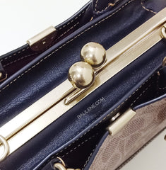 Coach 88542 Dreamer 21 Signature Kisslock Tan Black