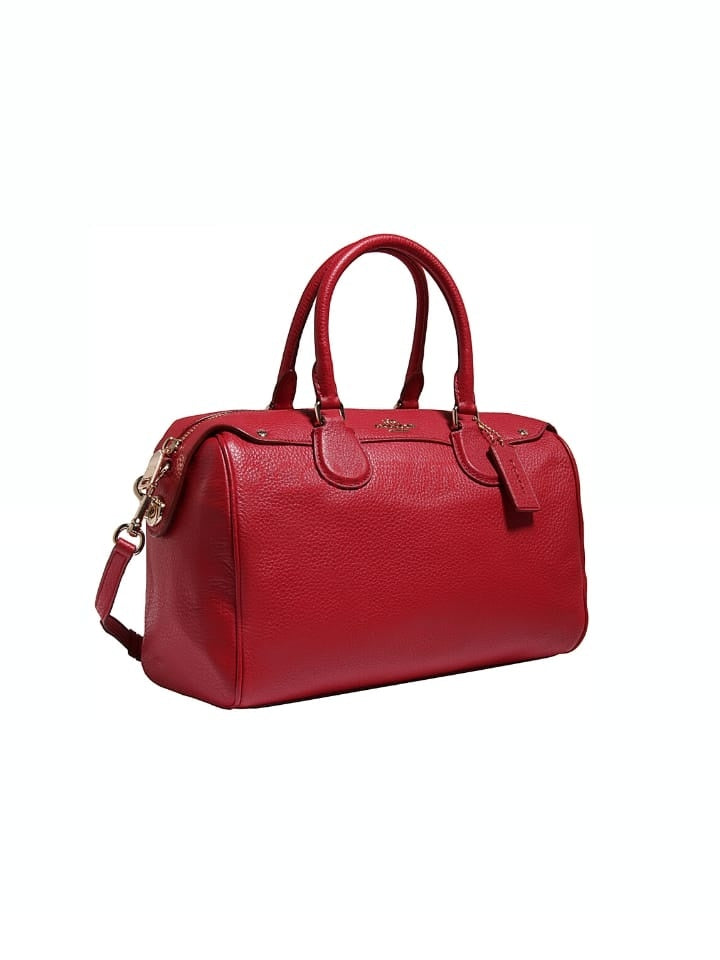 Coach F36672 Bennett Satchel Pabbled Leather Imitation Classic Red