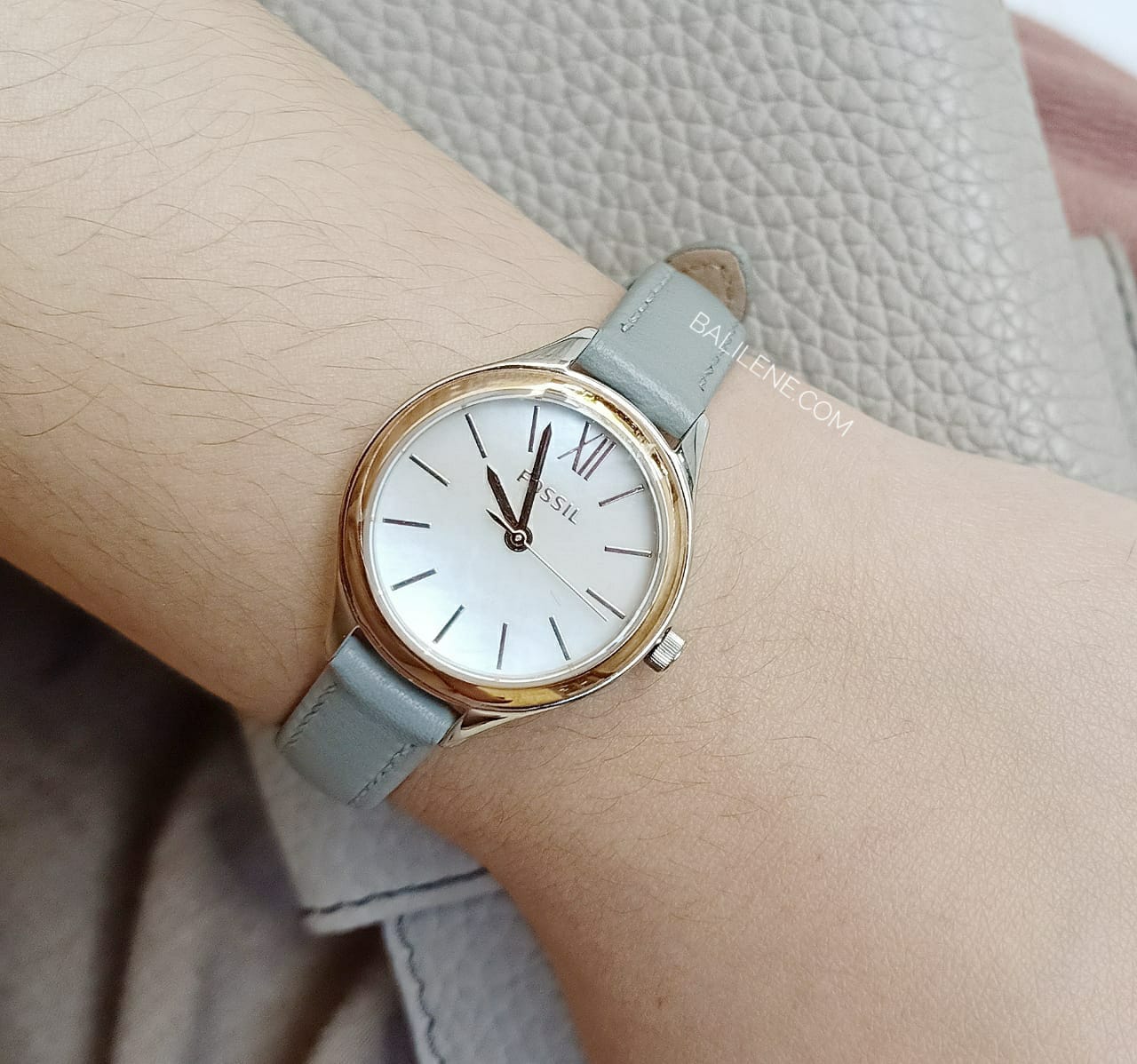 Fossil BQ3135 Suitor Mini Three-Hand Grey Leather Watch